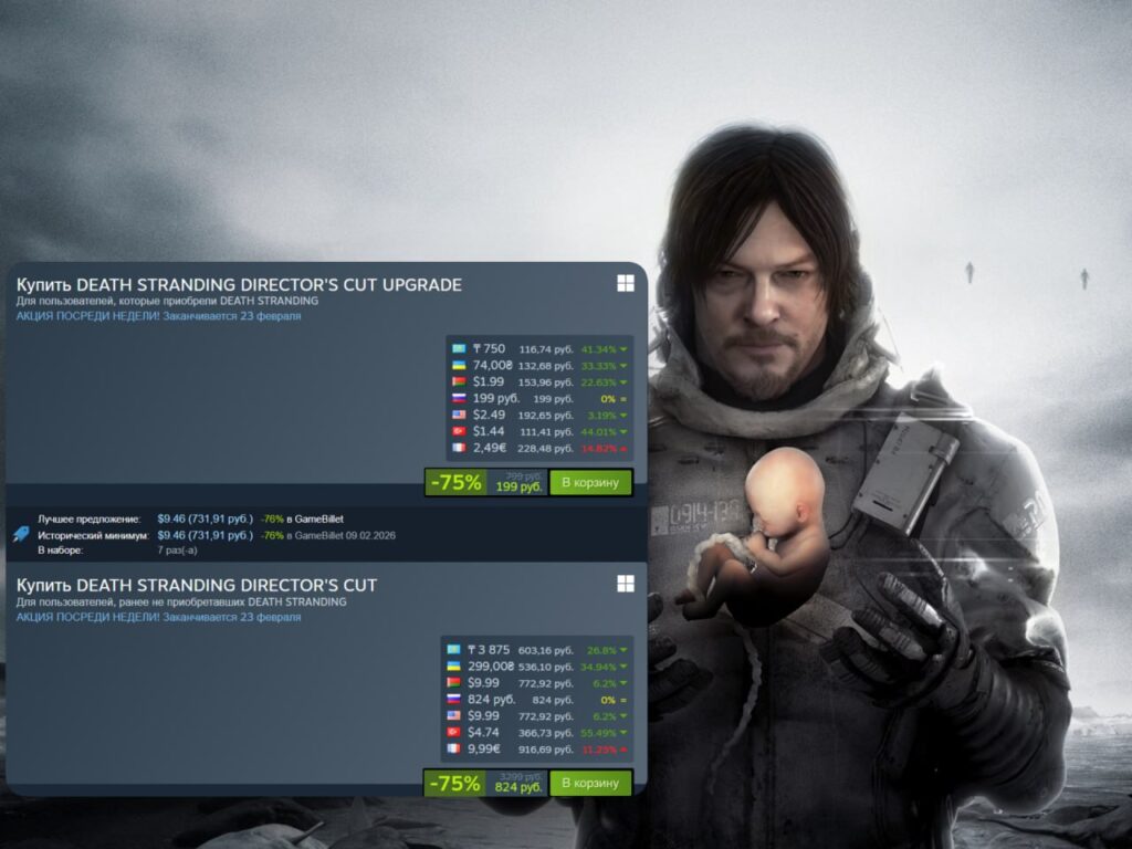 DEATH STRANDING DIRECTOR’S CUT получила максимальную скидку за всё время продаж