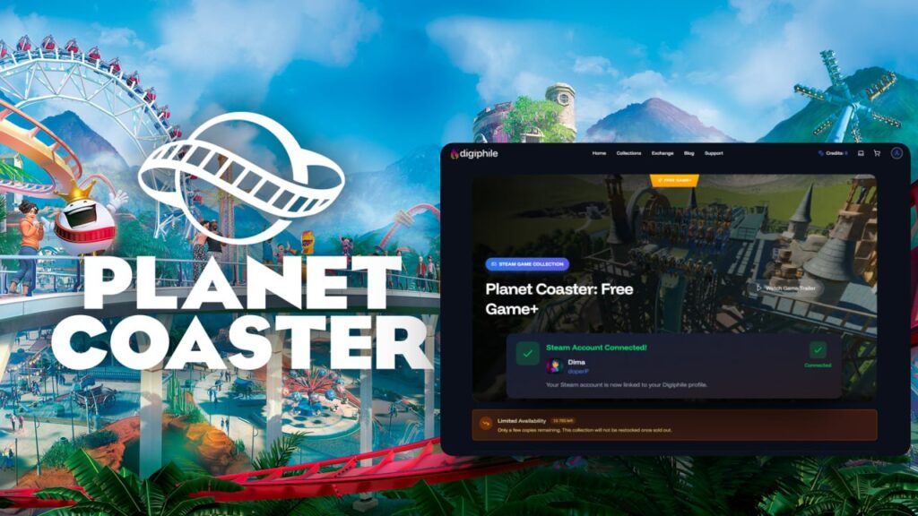 На сайте Digiphile стартовала раздача Steam-ключей для игры Planet Coaster 1. Регистрируемся на сайт