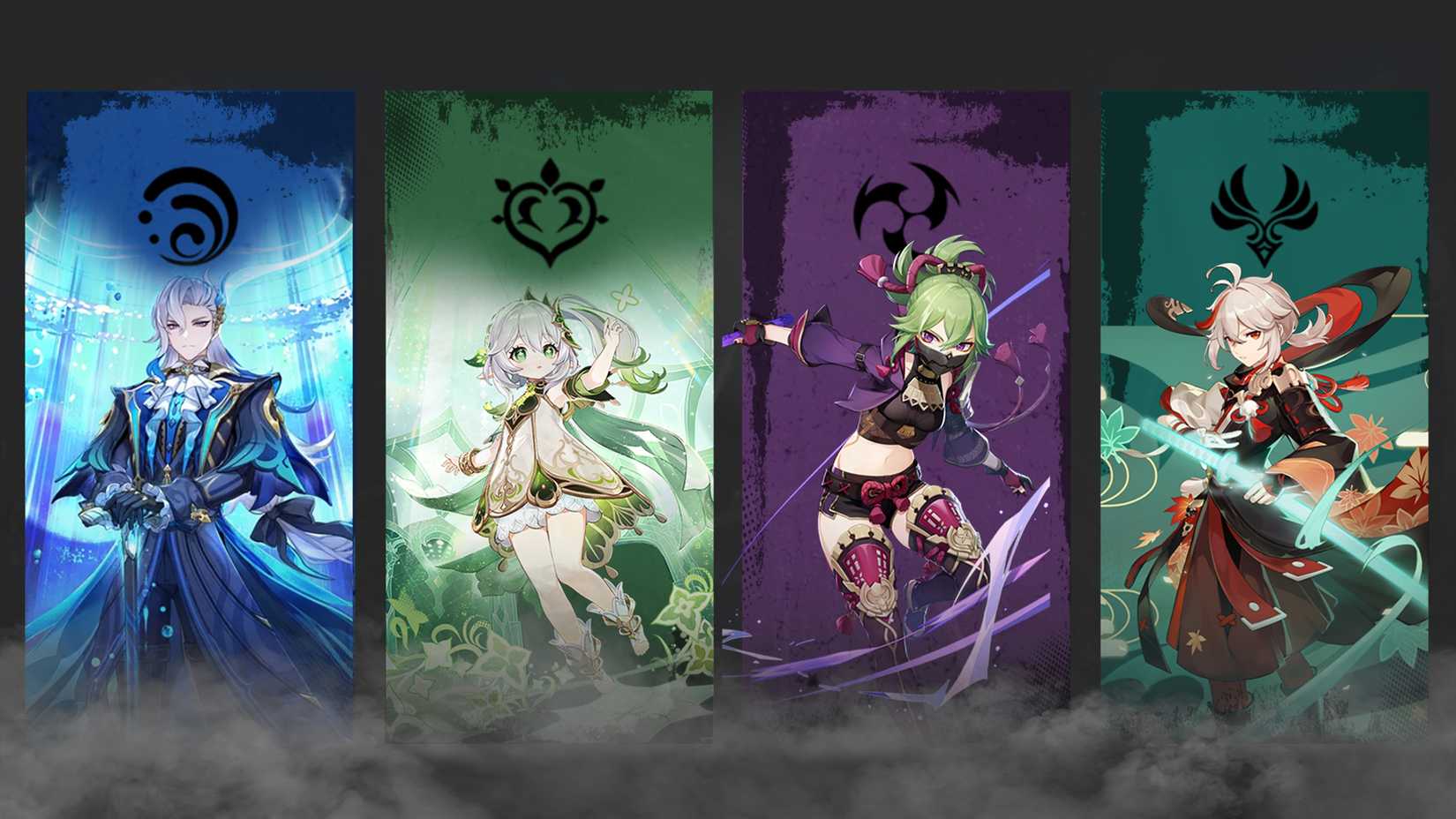 Nahida-Kuki Shinobu- Kazuha-And Neuvillette Team Composition In Genshin Impact